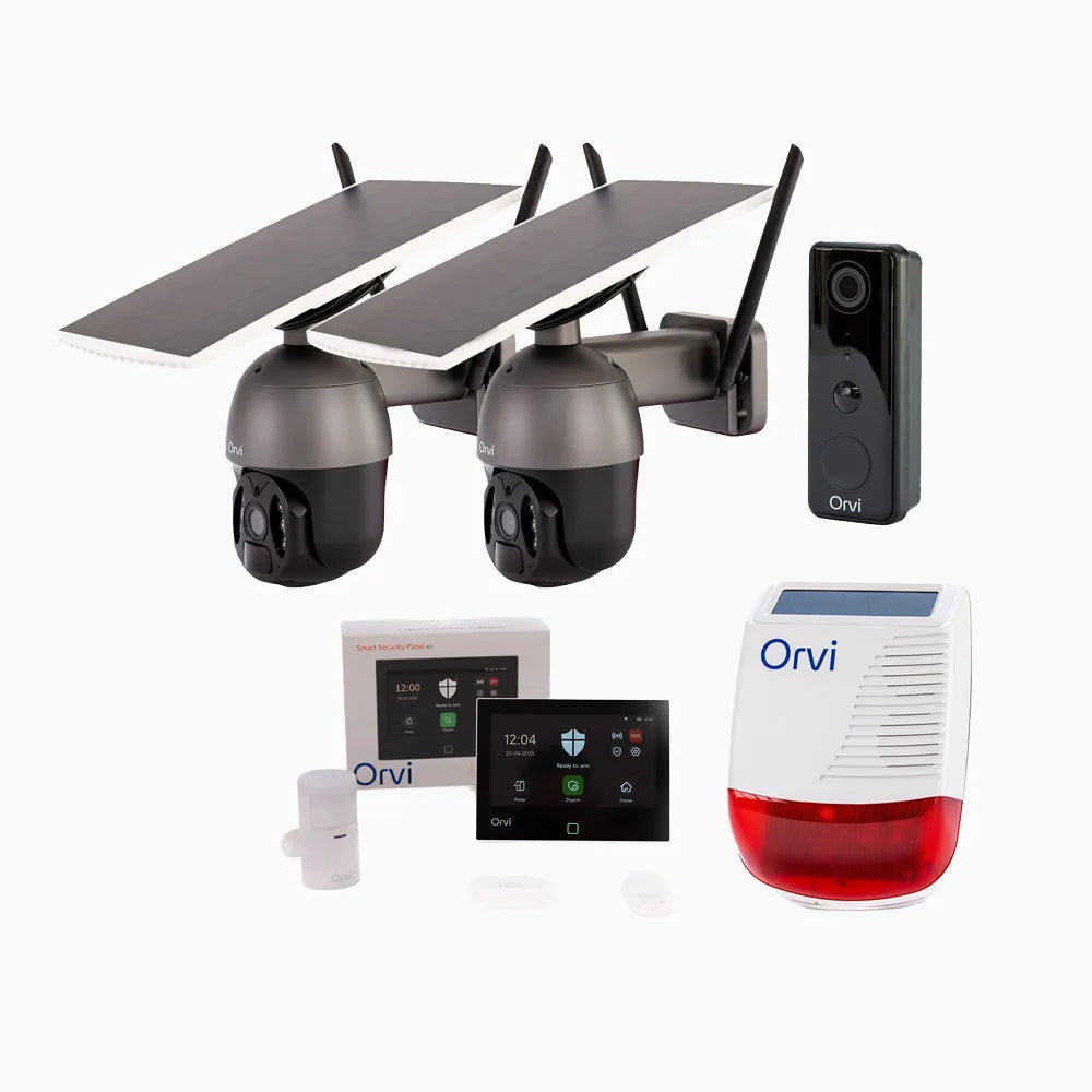 Orvi Pro Security Kit - Alarm System, Camera, Video Door Bell, Siren